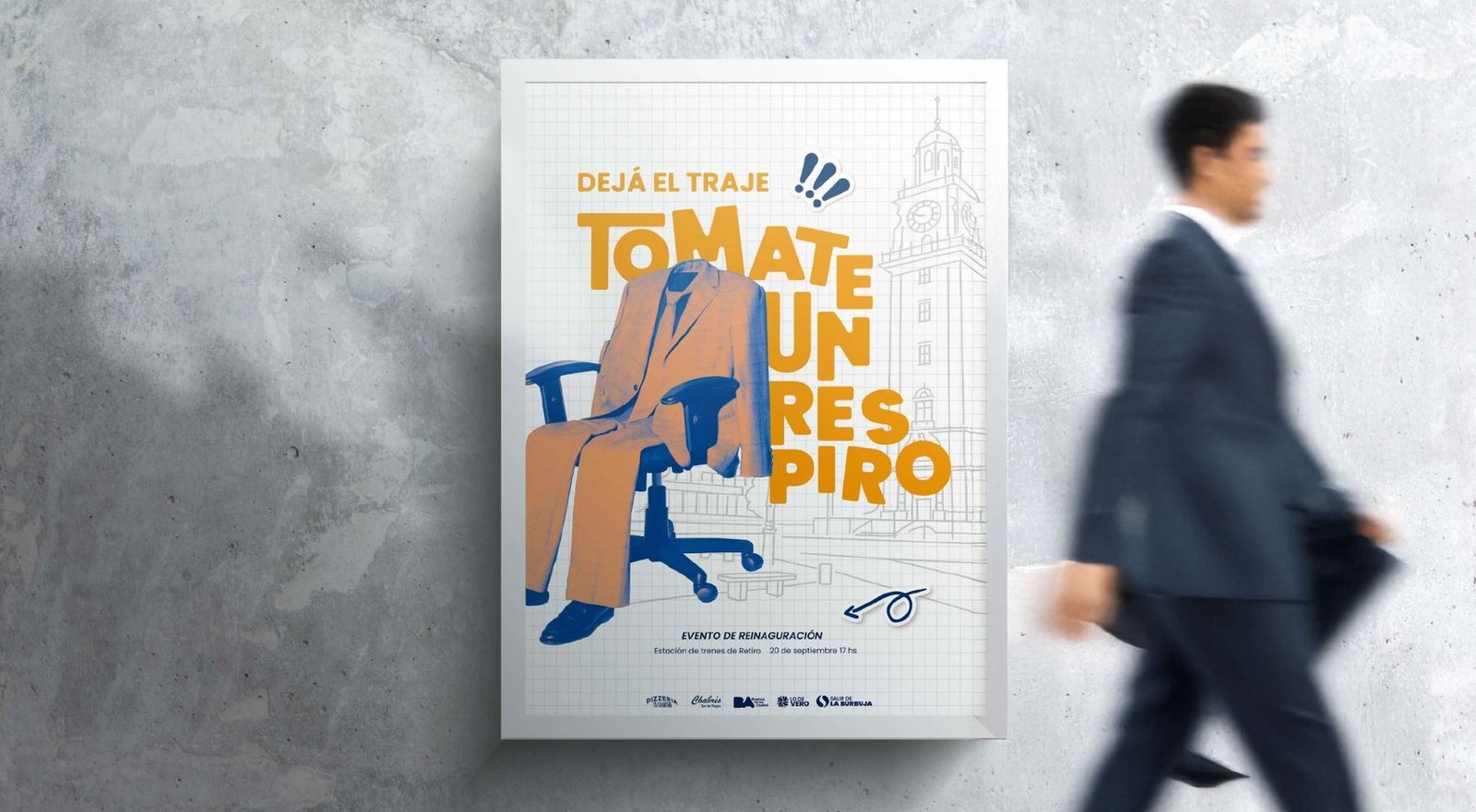 Afiche “Tomate un respiro” en vía pública
