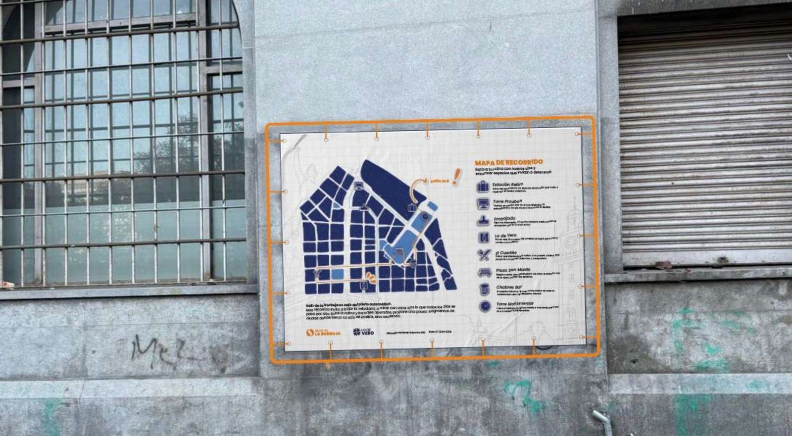 Nomenclador con el mapa del recorrido