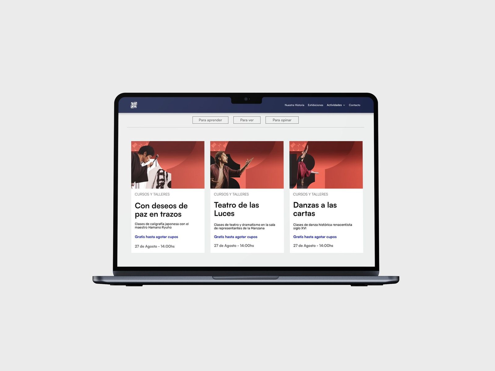 Sitio web en una notebook