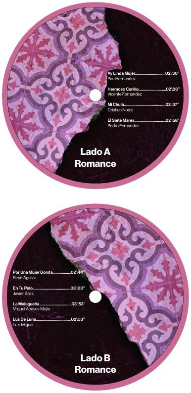 Etiquetas lado A y B Romance
